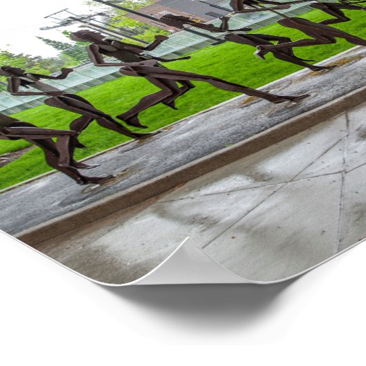 Spokane Washington Bloomsday Sculpture Runners Poster (Hoek)