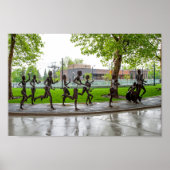 Spokane Washington Bloomsday Sculpture Runners Poster (Voorkant)