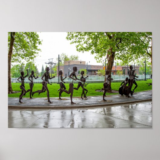 Spokane Washington Bloomsday Sculpture Runners Poster (Voorkant)