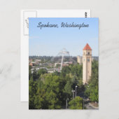 Spokane Washington Briefkaart (Voorkant / Achterkant)