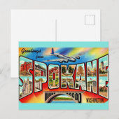 Spokane Washington Briefkaart (Voorkant / Achterkant)