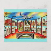 Spokane Washington Briefkaart (Voorkant)