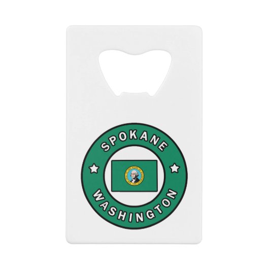 Spokane Washington Creditkaart Flessenopener (Voorkant)