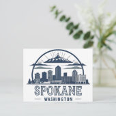 Spokane Washington DC Silhouet Briefkaart (Staand voorkant)