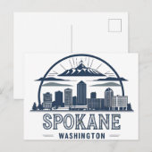 Spokane Washington DC Silhouet Briefkaart (Voorkant / Achterkant)