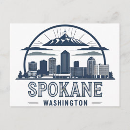 Spokane Washington DC Silhouet Briefkaart