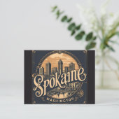 Spokane Washington DC Silhouet Briefkaart (Staand voorkant)