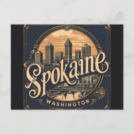 Spokane Washington DC Silhouet Briefkaart