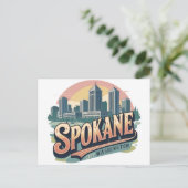 Spokane Washington DC Silhouet Briefkaart (Staand voorkant)
