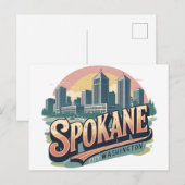 Spokane Washington DC Silhouet Briefkaart (Voorkant / Achterkant)