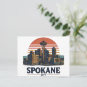Spokane Washington DC Silhouet Briefkaart (Staand voorkant)