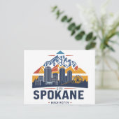 Spokane Washington DC Silhouet Briefkaart (Staand voorkant)