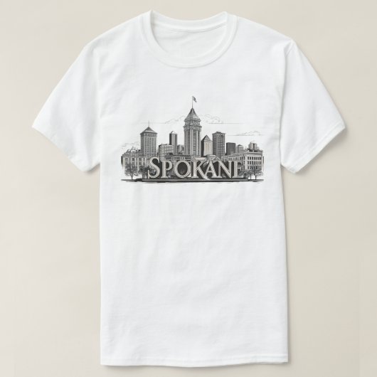 Spokane Washington DC Silhouet T-shirt (Design voorkant)