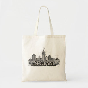 Spokane Washington DC Silhouet Tote Bag