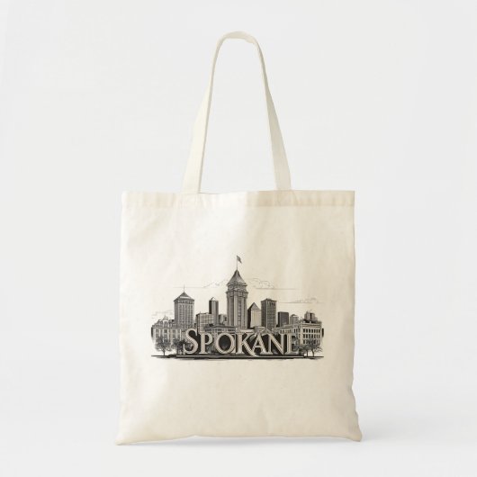 Spokane Washington DC Silhouet Tote Bag (Voorkant)