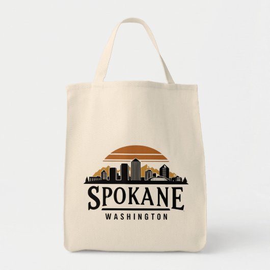 Spokane Washington DC Silhouet Tote Bag (Voorkant)