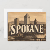 Spokane Washington DC  Skyline Briefkaart (Voorkant / Achterkant)