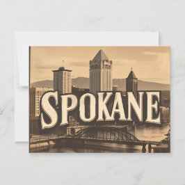 Spokane Washington DC  Skyline Briefkaart