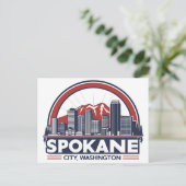 Spokane Washington DC Skyline Briefkaart (Staand voorkant)
