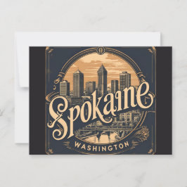 Spokane Washington DC Skyline Briefkaart