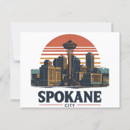 Spokane Washington DC Skyline Briefkaart