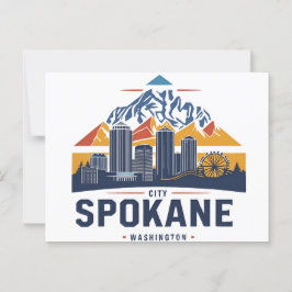 Spokane Washington DC Skyline Briefkaart