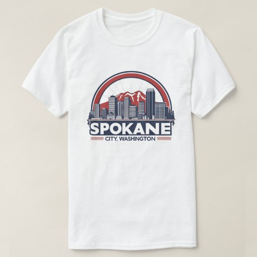 Spokane Washington DC Skyline T-shirt (Design voorkant)