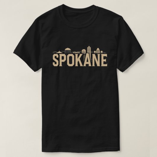 Spokane Washington DC Skyline T-shirt (Design voorkant)