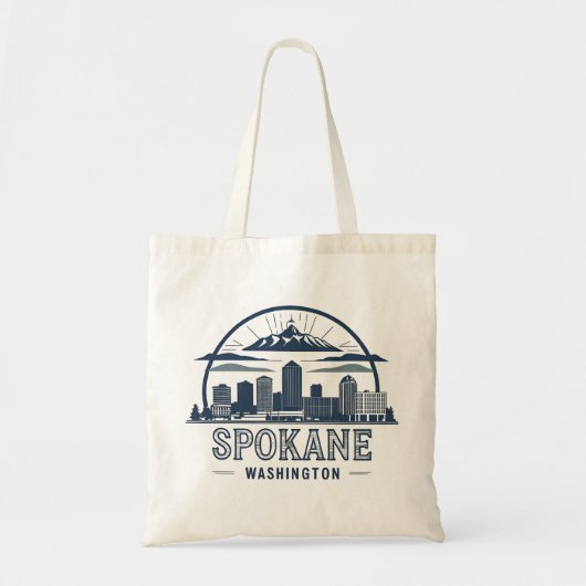 Spokane Washington DC Skyline Tote Bag (Voorkant)