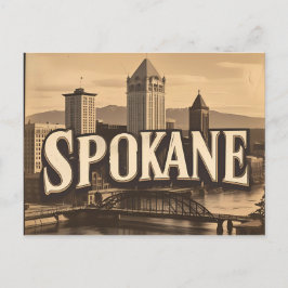 Spokane Washington DC vintage Silhouet Briefkaart