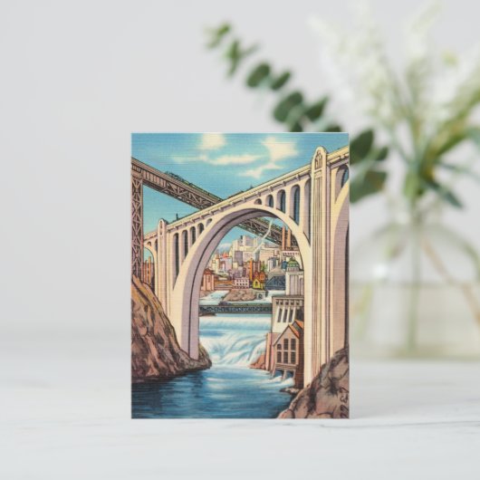  Spokane, Washington en herfsten Briefkaart (Staand voorkant)