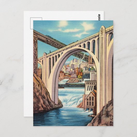  Spokane, Washington en herfsten Briefkaart (Voorkant / Achterkant)