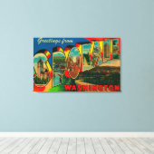 Spokane, Washington - Grote letterscènes 2 Canvas Afdruk (Insitu (Houten vloer))