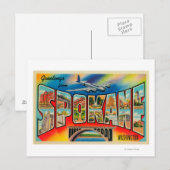 Spokane, Washington - Grote letterscènes 3 Briefkaart (Voorkant / Achterkant)