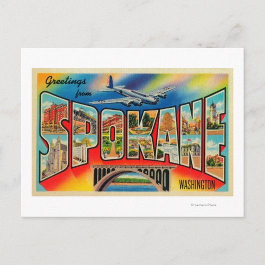 Spokane, Washington - Grote letterscènes 3 Briefkaart (Voorkant)