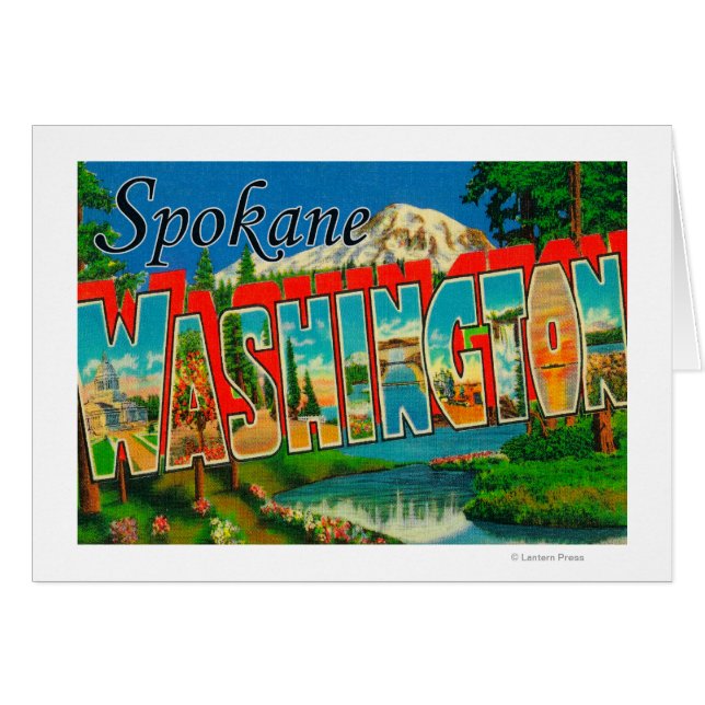 Spokane, Washington - Grote lettertjes (Voorkant Horizontaal)