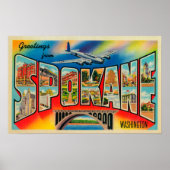 Spokane, Washington - Grote lettertjes Poster (Voorkant)