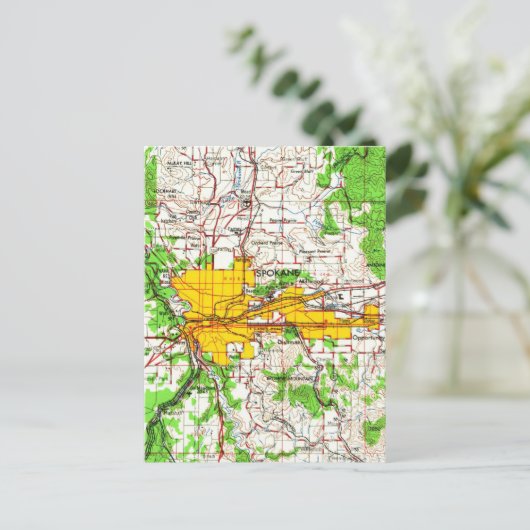 Spokane Washington  kaart (Staand voorkant)