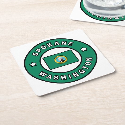 Spokane Washington Kartonnen Onderzetters (Schuin)