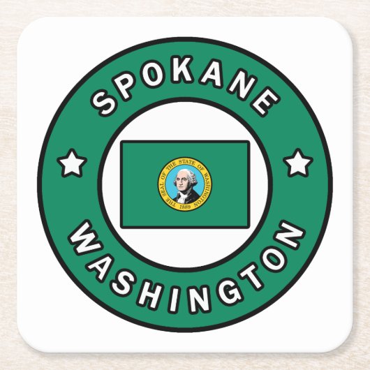 Spokane Washington Kartonnen Onderzetters (Voorkant)