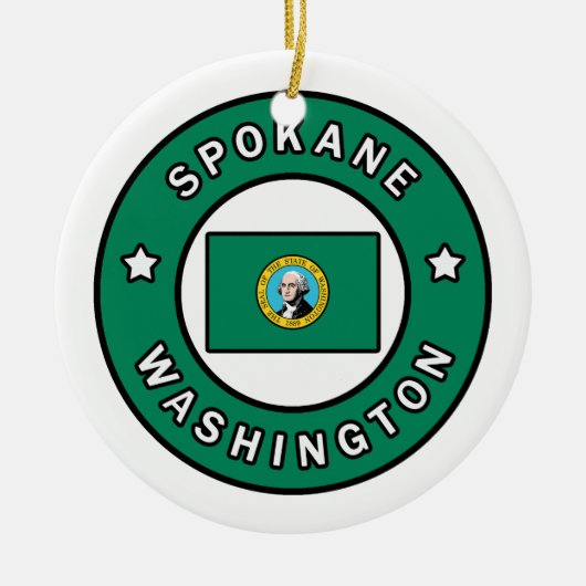 Spokane Washington Keramisch Ornament (Voorkant)