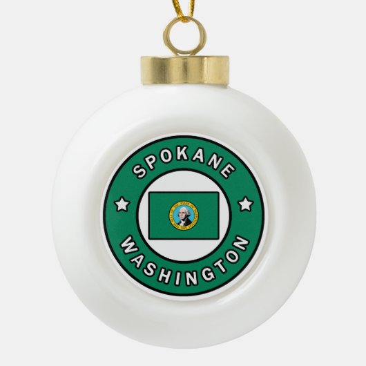 Spokane Washington Keramische Bal Ornament (Voorkant)