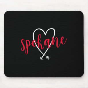Spokane Washington Liefde Hart Handgeschreven Stij Muismat