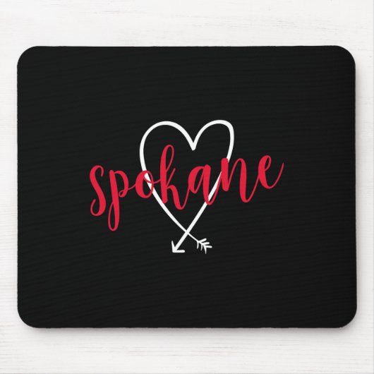 Spokane Washington Liefde Hart Handgeschreven Stij Muismat (Voorkant)