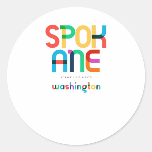 Spokane Washington Mid Century, Pop Art, Ronde Sticker (Voorkant)