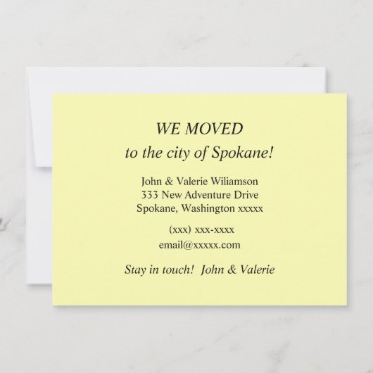 Spokane Washington ontroerende aankondiging (Achterkant)