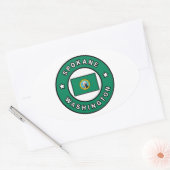 Spokane Washington Ovale Sticker (Envelop)