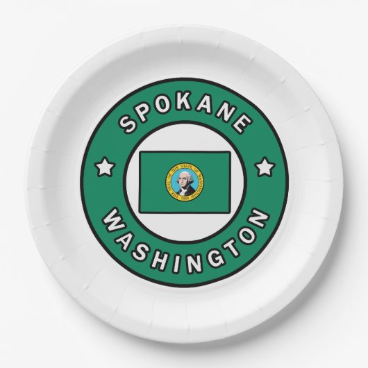 Spokane Washington Papieren Bordje (Voorkant)