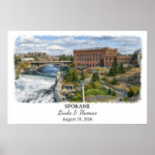 Spokane Washington Poster, Aquarel, Op Maat Poster (Voorkant)