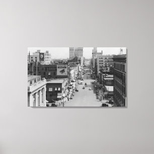 Spokane, Washington — Riverside Avenue Canvas Afdruk